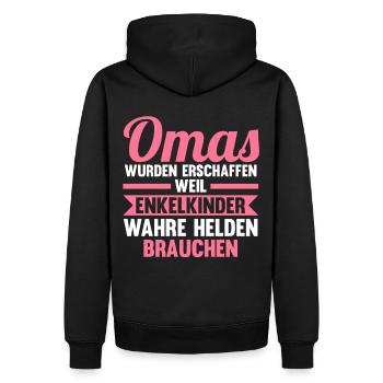 Großmutter Großmama Omi Oma - Männer Premium Bio Hoodie - Schwarz - Hinten - Nico (187cm)