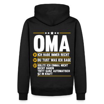Großmutter Großmama Omi Oma - Männer Premium Bio Hoodie - Schwarz - Hinten - Nico (187cm)