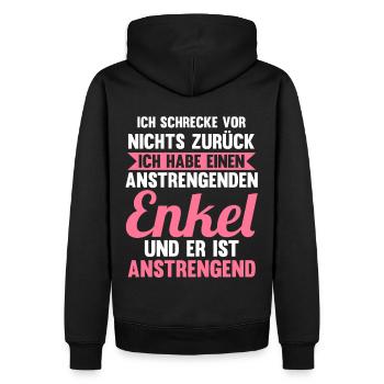 Großmutter Großmama Omi Oma - Männer Premium Bio Hoodie - Schwarz - Hinten - Nico (187cm)