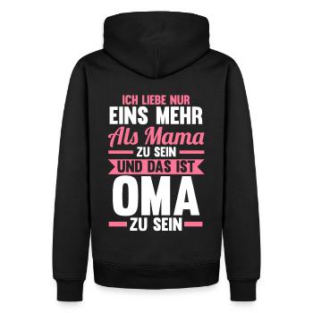 Großmutter Großmama Omi Oma - Männer Premium Bio Hoodie - Schwarz - Hinten - Nico (187cm)