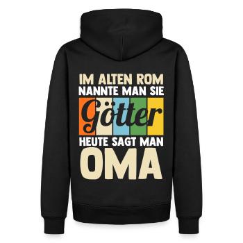 Großmutter Großmama Omi Oma - Männer Premium Bio Hoodie - Schwarz - Hinten - Nico (187cm)