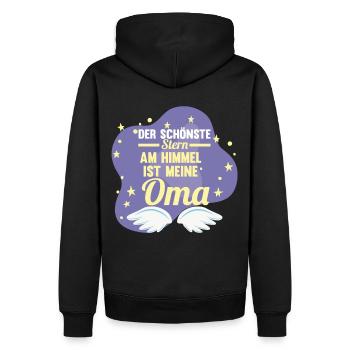Großmutter Großmama Omi Oma - Männer Premium Bio Hoodie - Schwarz - Hinten - Nico (187cm)