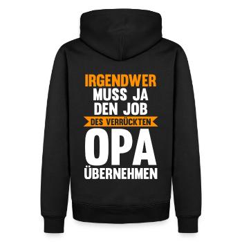 Großvater Großpapa Opi Opa - Männer Premium Bio Hoodie - Schwarz - Hinten - Nico (187cm)