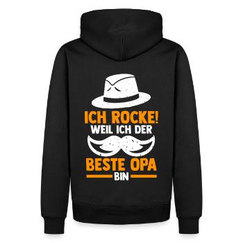 Großvater Großpapa Opi Opa - Männer Premium Bio Hoodie - Schwarz - Hinten - Nico (187cm)