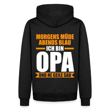 Großvater Großpapa Opi Opa - Männer Premium Bio Hoodie - Schwarz - Hinten - Nico (187cm)