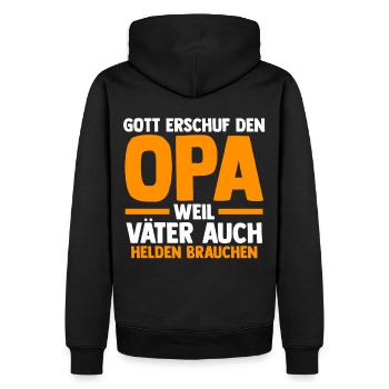 Großvater Großpapa Opi Opa - Männer Premium Bio Hoodie - Schwarz - Hinten - Nico (187cm)