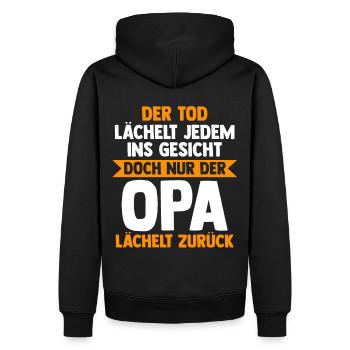 Großvater Großpapa Opi Opa - Männer Premium Bio Hoodie - Schwarz - Hinten - Nico (187cm)
