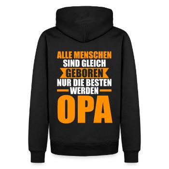 Großvater Großpapa Opi Opa - Männer Premium Bio Hoodie - Schwarz - Hinten - Nico (187cm)