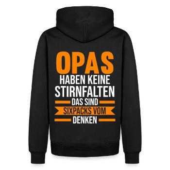 Großvater Großpapa Opi Opa - Männer Premium Bio Hoodie - Schwarz - Hinten - Nico (187cm)