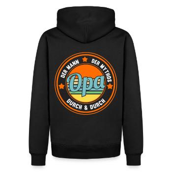 Großvater Großpapa Opi Opa - Männer Premium Bio Hoodie - Schwarz - Hinten - Nico (187cm)