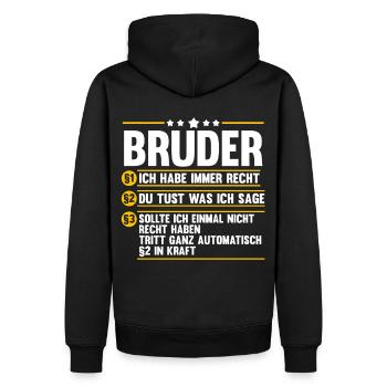 Geschwister Familie Brüder Bruder - Männer Premium Bio Hoodie - Schwarz - Hinten - Nico (187cm)