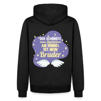 Geschwister Familie Brüder Bruder - Männer Premium Bio Hoodie - Schwarz - Hinten - Nico (187cm)
