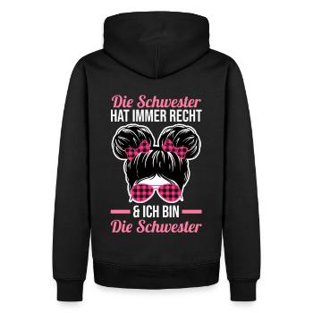 Geschwister Familie Schwestern Schwester - Männer Premium Bio Hoodie - Schwarz - Hinten - Nico (187cm)