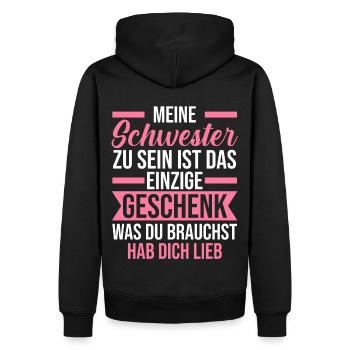 Geschwister Familie Schwestern Schwester - Männer Premium Bio Hoodie - Schwarz - Hinten - Nico (187cm)
