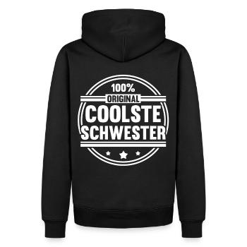Geschwister Familie Schwestern Schwester - Männer Premium Bio Hoodie - Schwarz - Hinten - Nico (187cm)
