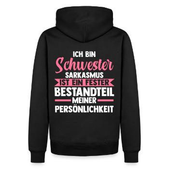 Geschwister Familie Schwestern Schwester - Männer Premium Bio Hoodie - Schwarz - Hinten - Nico (187cm)