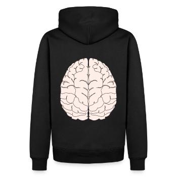 brain brain brain intelligence smart smart student university - Men’s Premium Organic Hoodie - black - Back - Nico (187cm)