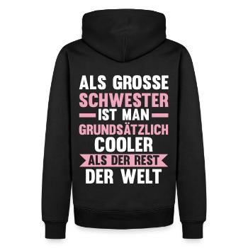 Geschwister Schwestern Schwester - Männer Premium Bio Hoodie - Schwarz - Hinten - Nico (187cm)