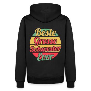 Geschwister Familie Schwestern Schwester - Männer Premium Bio Hoodie - Schwarz - Hinten - Nico (187cm)
