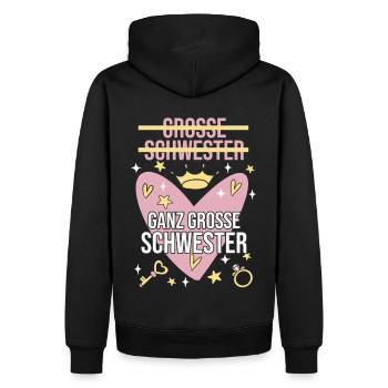 Geschwister Familie Schwestern Schwester - Männer Premium Bio Hoodie - Schwarz - Hinten - Nico (187cm)