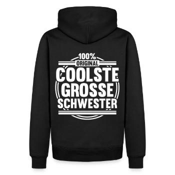 Geschwister Familie Schwestern Schwester - Männer Premium Bio Hoodie - Schwarz - Hinten - Nico (187cm)