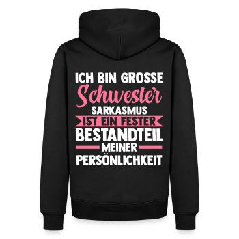 Geschwister Familie Schwestern Schwester - Männer Premium Bio Hoodie - Schwarz - Hinten - Nico (187cm)