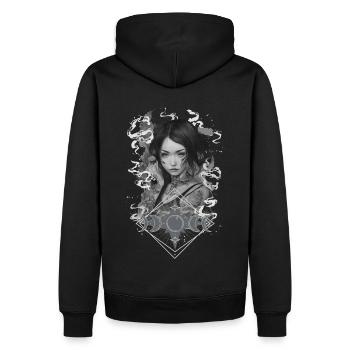 Okkulte Hexenmondphase Gothic Wicca Mondästhetik - Männer Premium Bio Hoodie - Schwarz - Hinten - Nico (187cm)