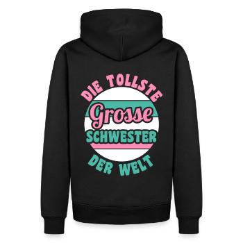 Geschwister Familie Schwestern Schwester - Männer Premium Bio Hoodie - Schwarz - Hinten - Nico (187cm)