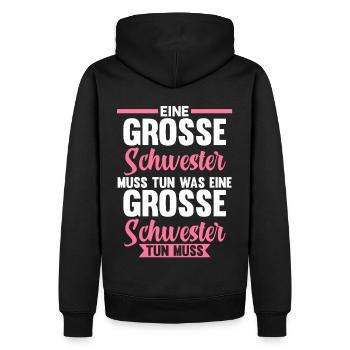 Geschwister Familie Schwestern Schwester - Männer Premium Bio Hoodie - Schwarz - Hinten - Nico (187cm)