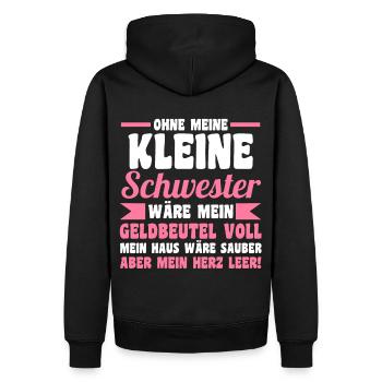 Geschwister Familie Schwestern Schwester - Männer Premium Bio Hoodie - Schwarz - Hinten - Nico (187cm)