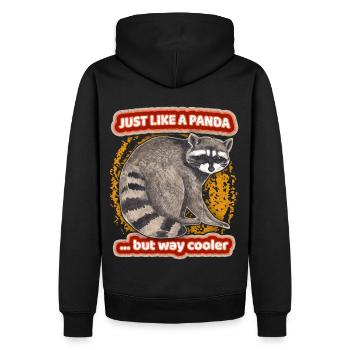 Panda-Spruch, Pandabär, Waschbär-Racoon Spruch - Männer Premium Bio Hoodie - Schwarz - Hinten - Nico (187cm)
