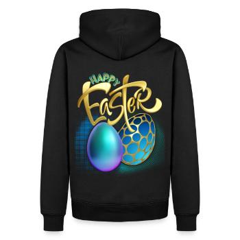 Joyeuse-Pâques Calligraphie Joyeuses Pâques 3d Oeufs de Pâques - Sweat à capuche Premium bio Homme - noir - Dos - Nico (187cm)