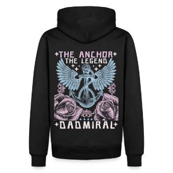 Daddy-Father Father's Day, the legend, saying Dad-Daddy - Men’s Premium Organic Hoodie - black - Back - Nico (187cm)