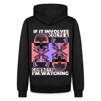 Wilder Westen Wildwest Filme lustiger Spruch Skull - Männer Premium Bio Hoodie - Schwarz - Hinten - Nico (187cm)