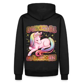 Licorne licorne mignonne, dicton de licorne kawaii - Sweat à capuche Premium bio Homme - noir - Dos - Nico (187cm)