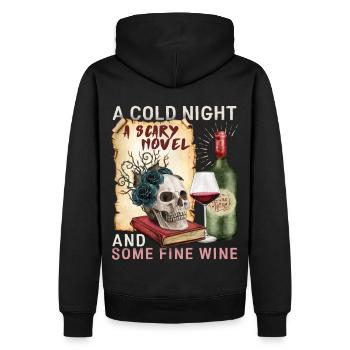 Bookworm Books Book, Red Wine Saying - Sweat à capuche Premium bio Homme - noir - Dos - Nico (187cm)