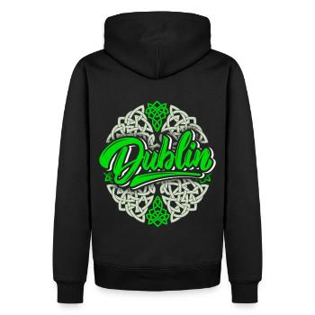 Dublin Dublin-Irlande Irlande, Logo Dublin, Celtic - Sweat à capuche Premium bio Homme - noir - Dos - Nico (187cm)