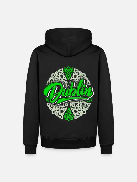 Dublin Dublin-Irland, Dublin logo, Celtic - Herre Premium økologisk hoodie - sort
