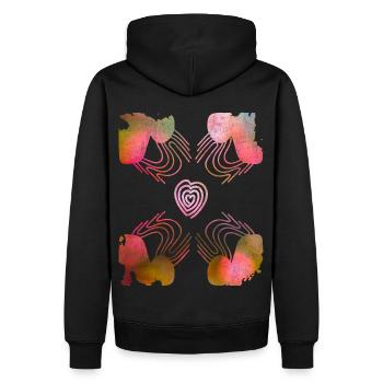 Valentine's Day, Heart, Wedding, Wedding, Romantic - Men’s Premium Organic Hoodie - black - Back - Nico (187cm)
