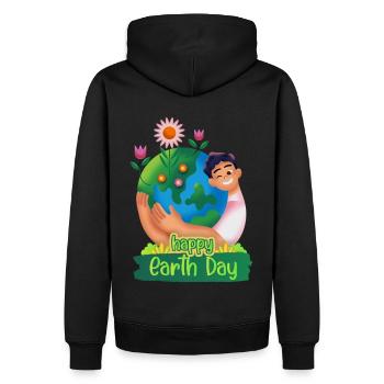 Journée internationale de la Terre - Sweat à capuche Premium bio Homme - noir - Dos - Nico (187cm)