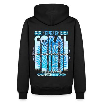 Vintage-Fashion Design, Clothing Label, Geburtstag - Männer Premium Bio Hoodie - Schwarz - Hinten - Nico (187cm)