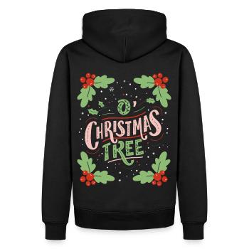 Christmas tree, Christmas typography saying - Men’s Premium Organic Hoodie - black - Back - Nico (187cm)