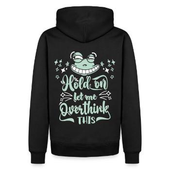 Let-Me-Overthink-This, drôle de grenouille de dessin animé - Sweat à capuche Premium bio Homme - noir - Dos - Nico (187cm)