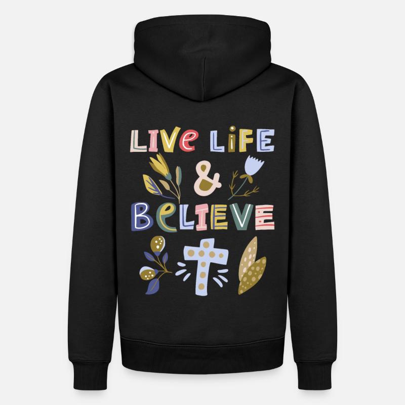 Foi chrétienne, Jésus-Christ, Proverbe - Sweat à capuche Premium bio Homme - noir