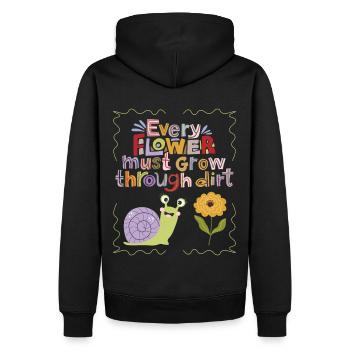 Motivation-Inspiration Slogan Escargot, Typographie - Sweat à capuche Premium bio Homme - noir - Dos - Nico (187cm)