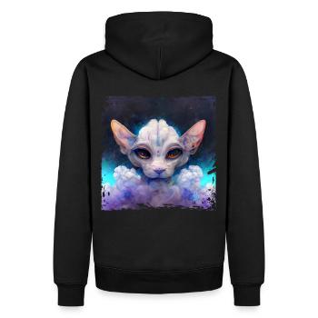 Sphinx Cat Occult Helestial Space Hexerei - Männer Premium Bio Hoodie - Schwarz - Hinten - Nico (187cm)