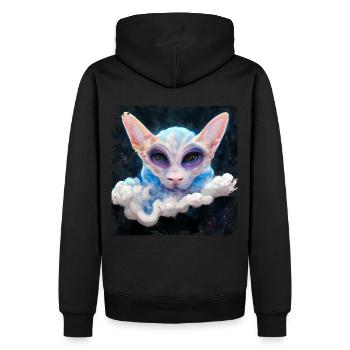 Sphinx Cat Occult Helestial Space Hexerei - Männer Premium Bio Hoodie - Schwarz - Hinten - Nico (187cm)