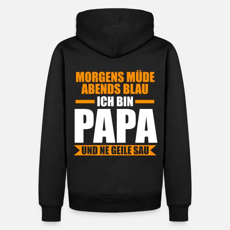 Vater Papi Papa - Männer Premium Bio Hoodie - Schwarz