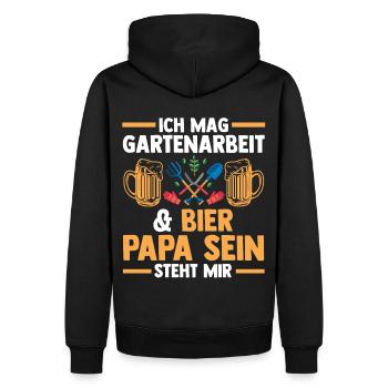 Vater Garten Gartenarbeit Papi Papa - Männer Premium Bio Hoodie - Schwarz - Hinten - Nico (187cm)