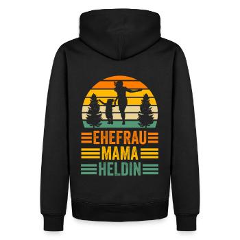 Schwester Mutter Mama - Männer Premium Bio Hoodie - Schwarz - Hinten - Nico (187cm)
